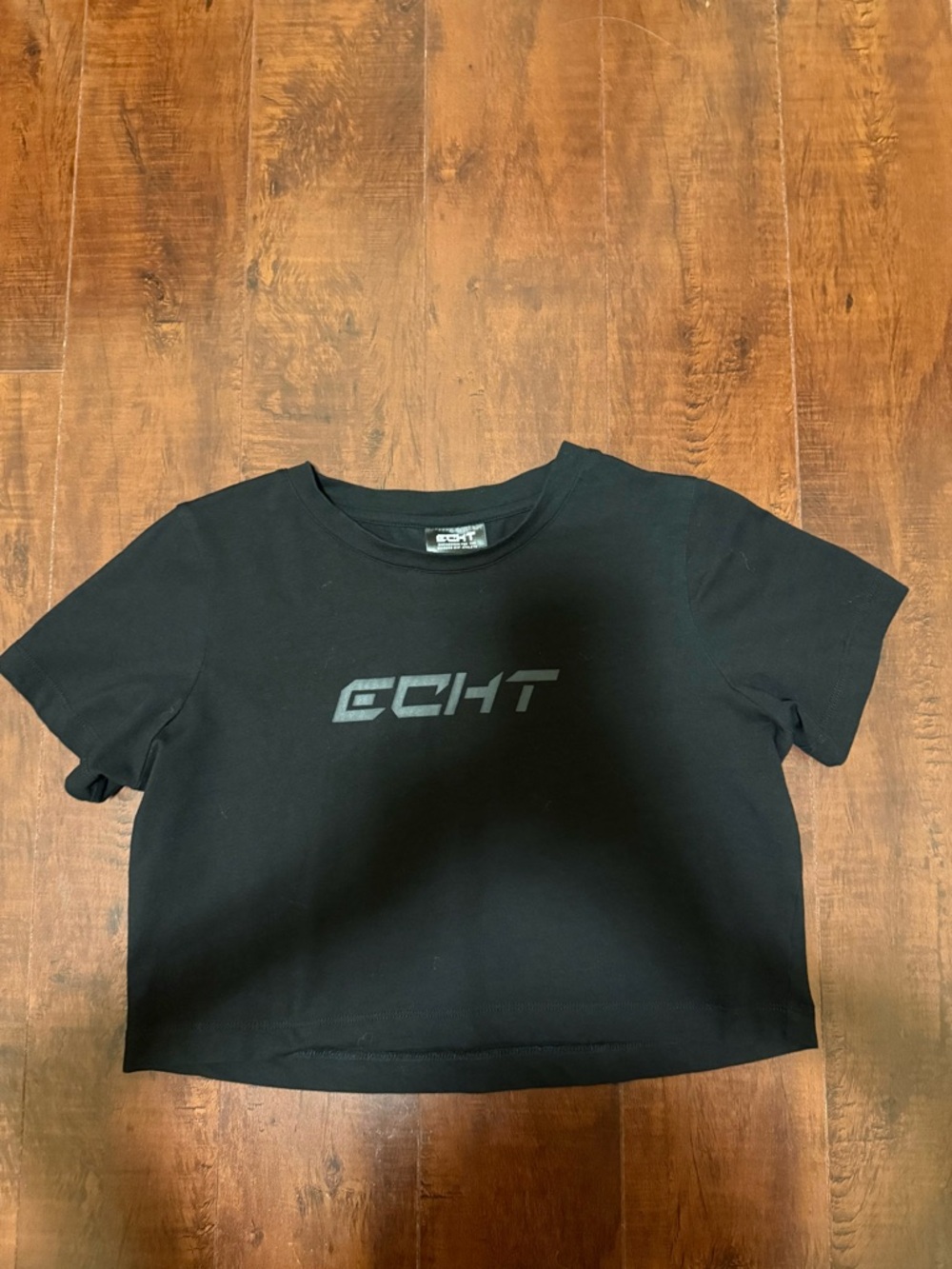 ECHT Cropped Tee, T-shirt, Crop Top, black - S